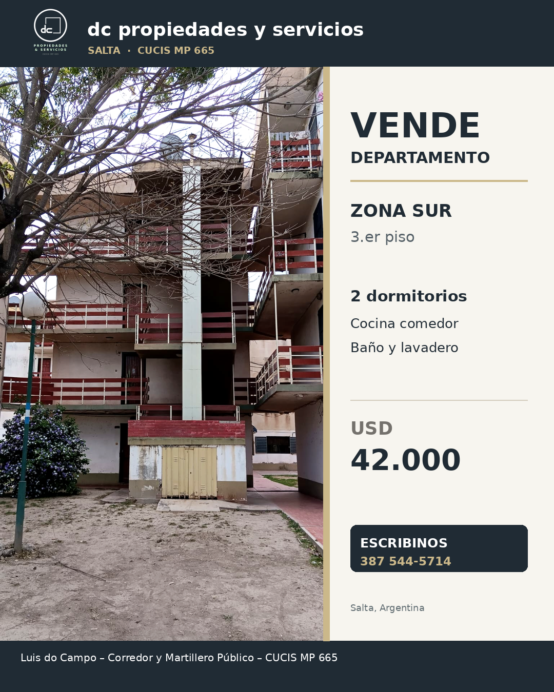 Departamento en venta · Ampliación El Inter · 2 dormitorios